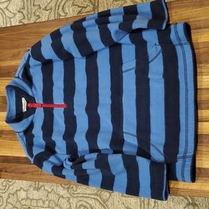 Hanna andersson fleece quarter zip striped pullover excellent 120 (6-7)